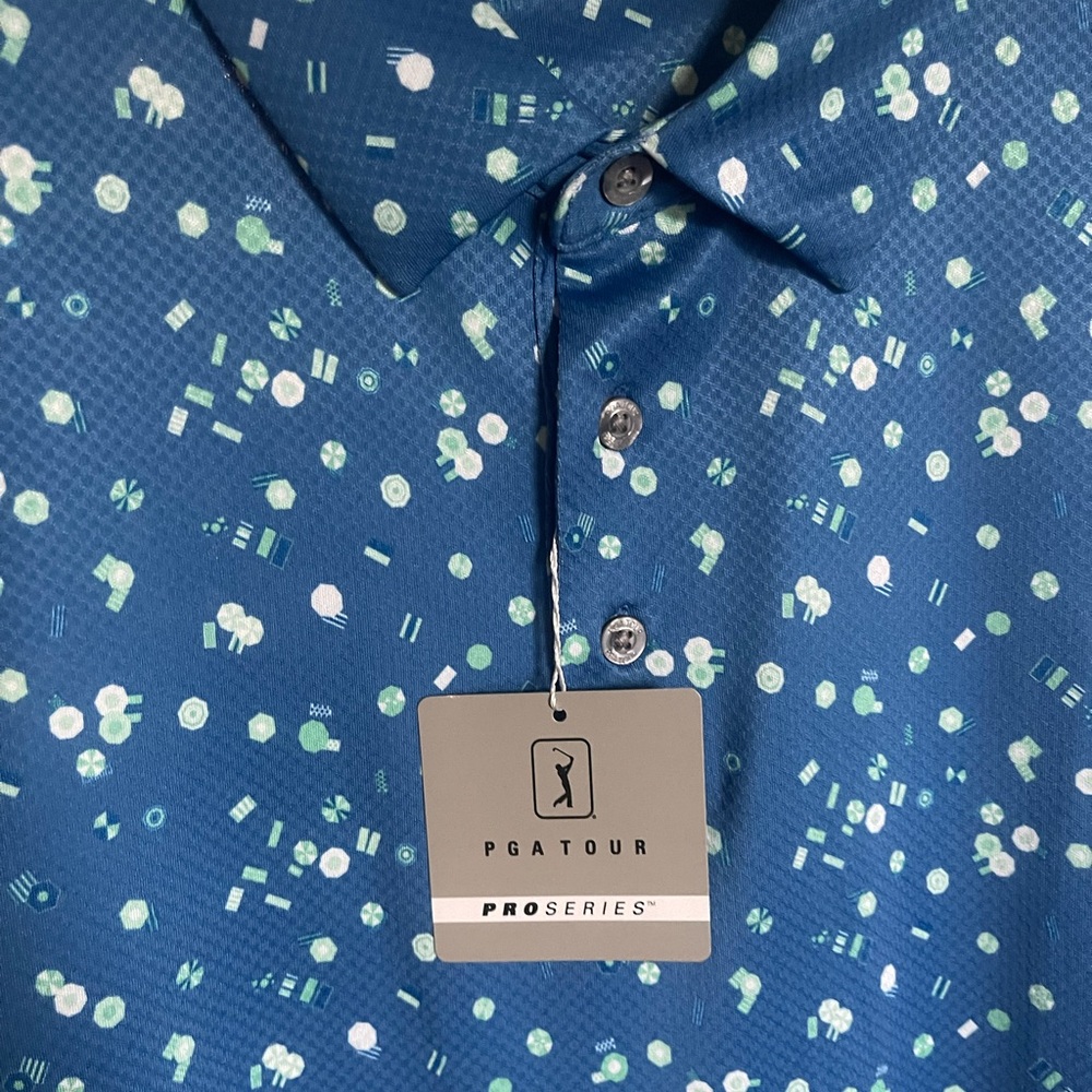 PGA Tour Blue Scatter Dot Polo